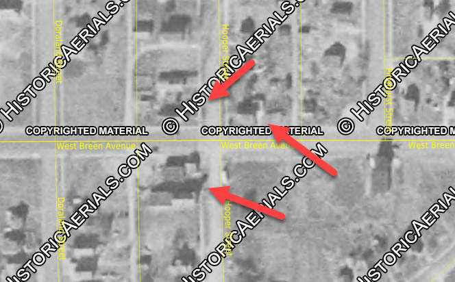 Rex Theatre - 1951 Aerial Photo (newer photo)